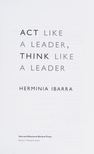 Cover of Act Like a Leader, Think Like a Leader